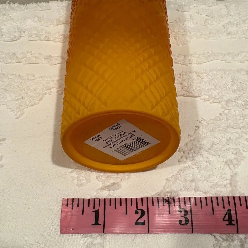STARBUCKS Siren Logo Tumbler Orange Diamond Grid Venti 24OZ/710ML Collectible